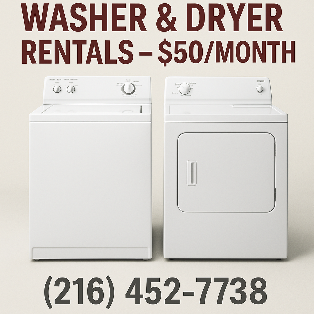 Washer and dryer set available for rent